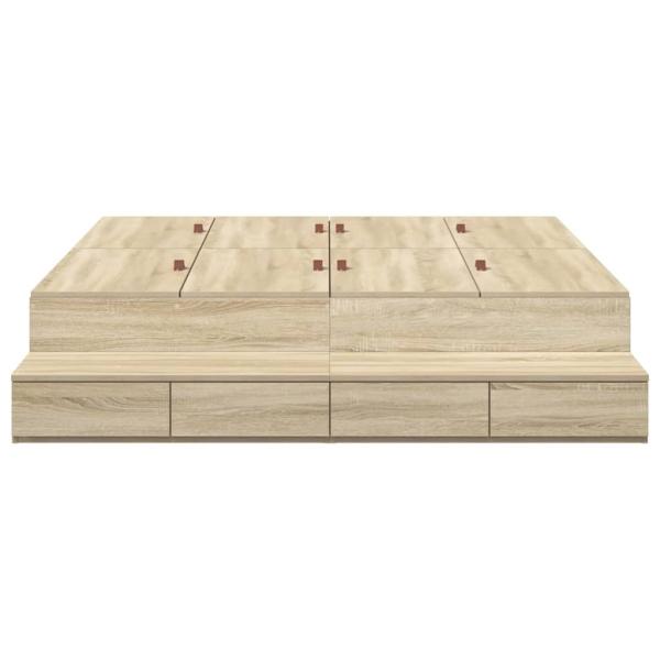 Stauraum Bettgestell Braun Holzwerkstoff 135,5 x 190 x 31,5 cm