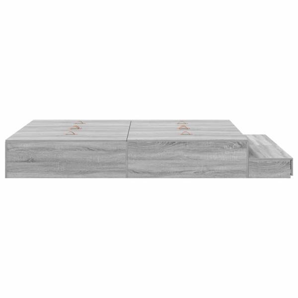 Stauraum Bettgestell Grau Holzwerkstoff 135,5 x 190 x 31,5 cm