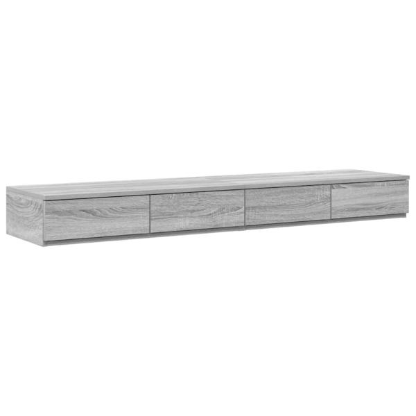 Aufbewahrungsbettgestell Graues Sonoma 135 cm Holzwerkstoff