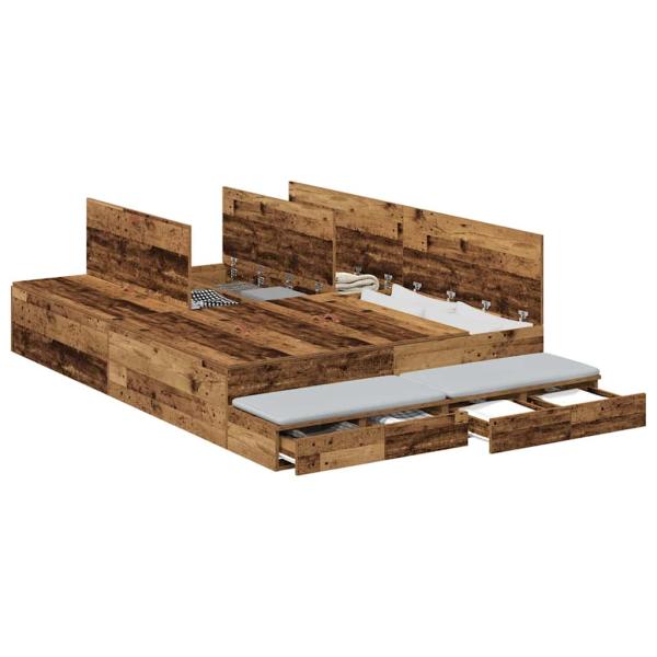 Stauraum Bettgestell Braun Holzwerkstoff 135,5 x 190 x 31,5 cm