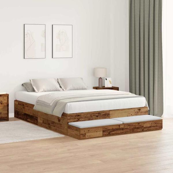 Stauraum Bettgestell Braun Holzwerkstoff 135,5 x 190 x 31,5 cm