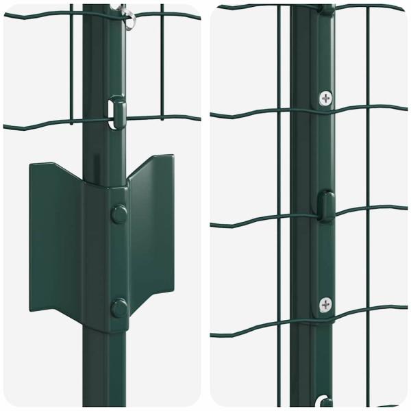Euro Zaun mit 5 U-Pfosten Grün 1x10 m Stahl