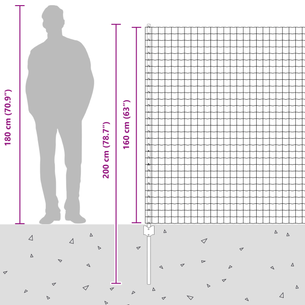 Euro-Zaun mit 5 U-Pfosten Grün 1,6x10 m Stahl