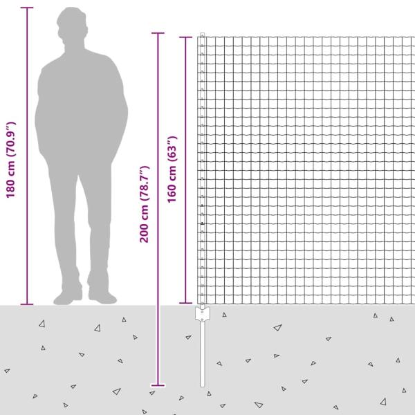 Euro-Zaun mit 5 U-Pfosten Grün 1,6x10 m Stahl