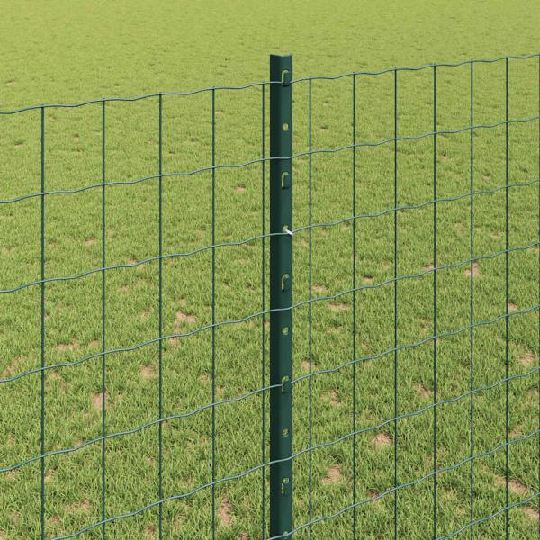 Euro-Zaun mit Pfosten 10 x 1,4 m PVC-beschichteter Stahl Grün