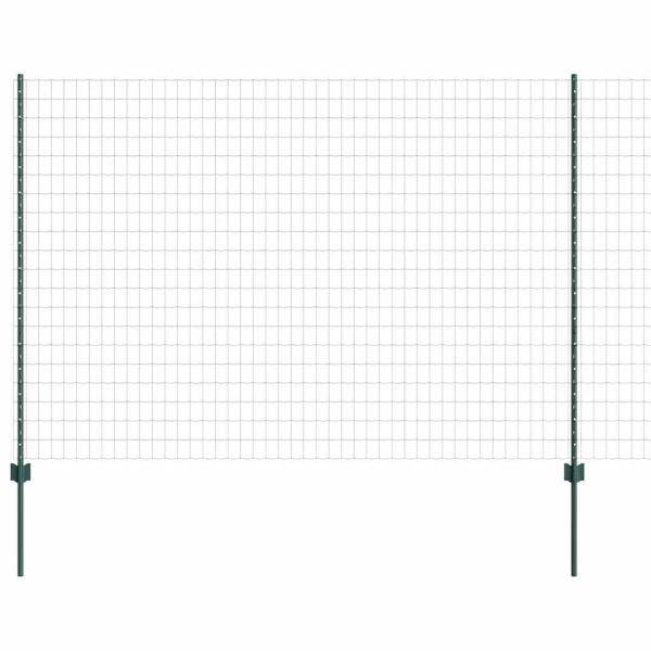 Euro Zaun mit 5 U-Pfosten Grün 1.6x10 m Stahl