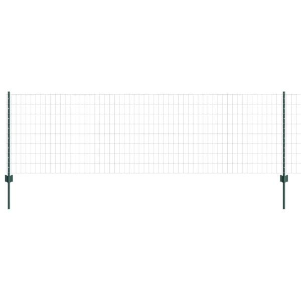 Euro Zaun mit 5 U Pfosten Grün 0,8 x 10 m Stahl