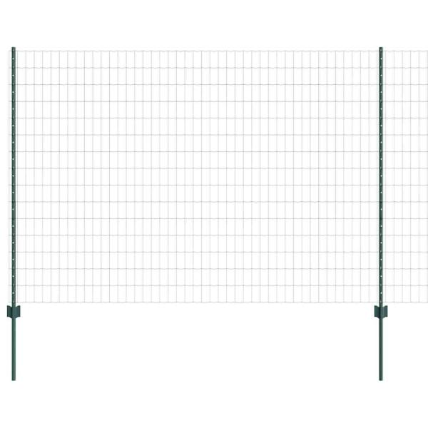 Euro-Zaun mit Pfosten 10 x 1,5 m PVC-beschichteter Stahl Grün