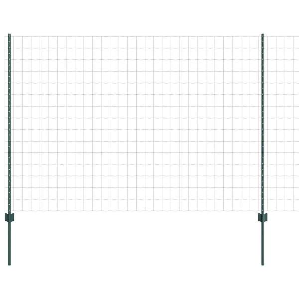 Euro Zaun mit 5 U-Pfosten Grün 1,6x10 m Stahl