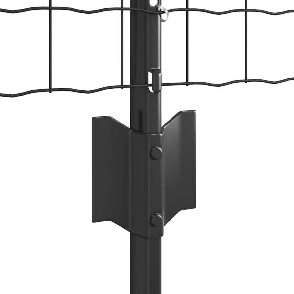 Euro-Zaun mit 5 U-Posten Grau 0.6x10 m Stahl