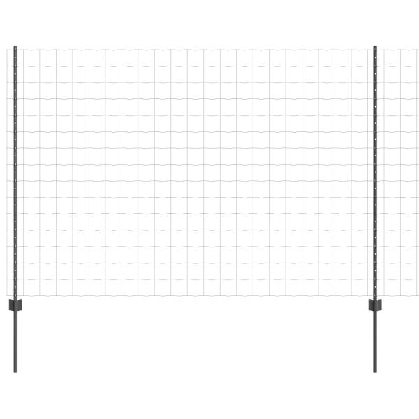 Euro-Zaun mit Pfosten 10 x 1,5 m PVC-beschichteter Stahl Grau
