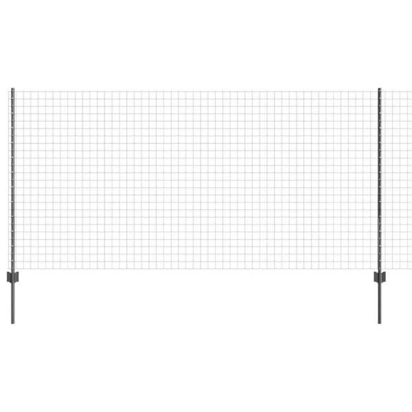 Eurozaun mit 22 U-Pfosten Grau 1,2x25 m Stahl