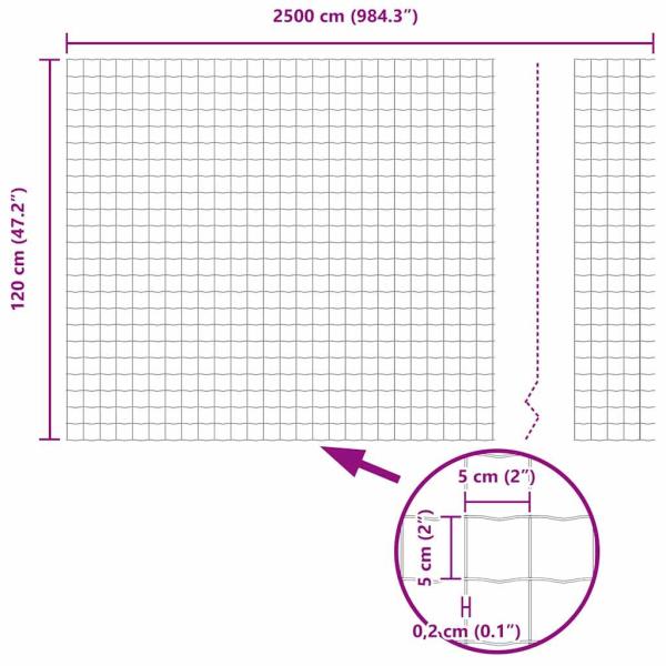 Eurozaun mit 22 U-Pfosten Grau 1,2x25 m Stahl