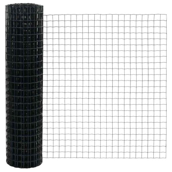 Eurozaun mit 22 U-Pfosten Grau 1,2x25 m Stahl