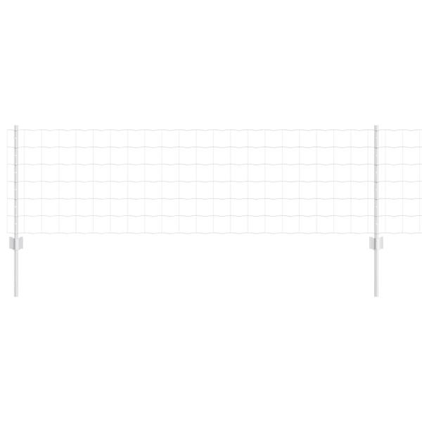 Euro Zaun mit 11 U-Pfosten Silber 0.6x50 m Stahl