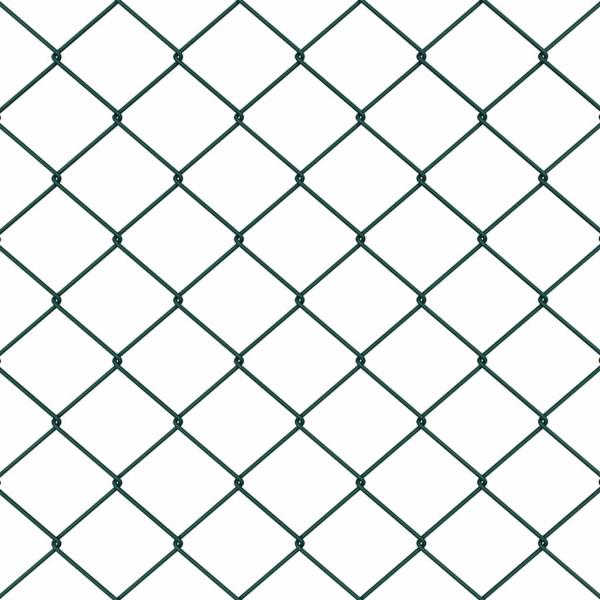 Kettenzaun mit 10 U-Pfosten Grün 0,6 x 10 m Stahl