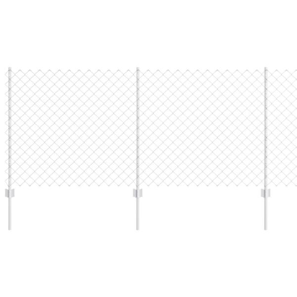 Zaun mit 20 U-Pfosten Silber 1x10 m Stahl