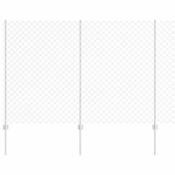Kettenzaun mit 20 U-Posts Silber 1,6x10 m Stahl