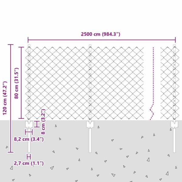 Gartenzaun Set 2er Set Verzinkter Stahl Groß Langlebig