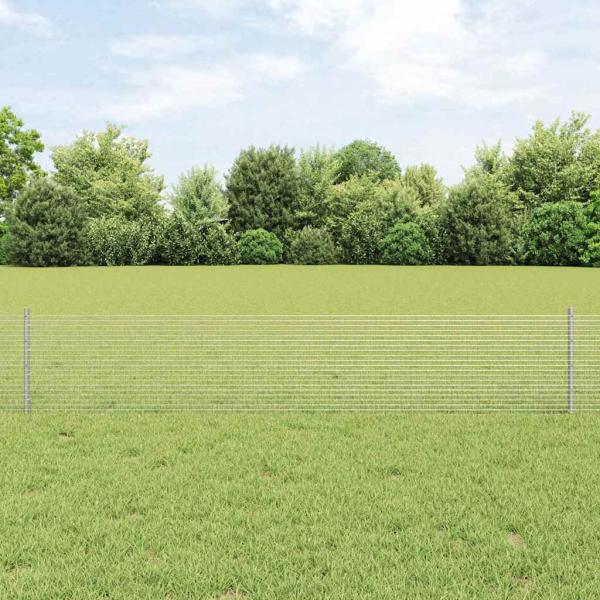 ARDEBO.de - Schweißdrahtzaun mit 5 U-Posts Silber 0,4x10 m Stahl