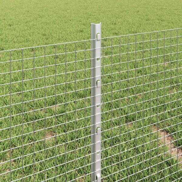 Schweißdrahtzaun mit 5 U-Posts Silber 0,4x10 m Stahl