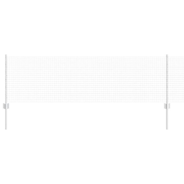 Geschweißter Drahtzaun mit 5 U-Pfosten Silber 0.6x10 m Stahl
