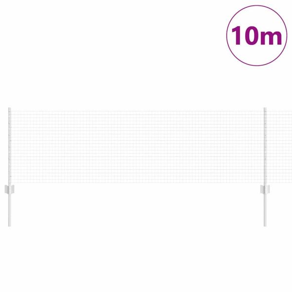 Geschweißter Drahtzaun mit 5 U-Pfosten Silber 0.6x10 m Stahl