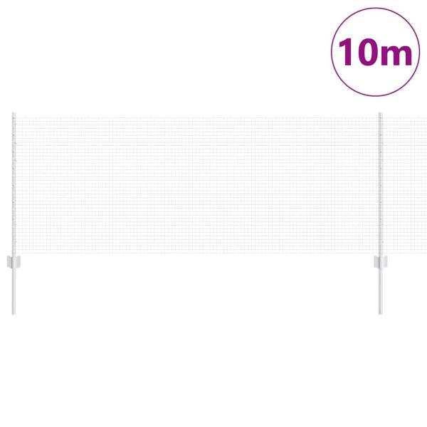 Schweißdrahtzaun mit 5 U-Posts Silber 0,8x10 m Stahl