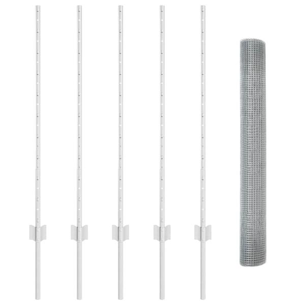 Hühnerdrahtzaun-Set 2 Rollen Verzinkter Stahl 10 x 1 m Langlebig