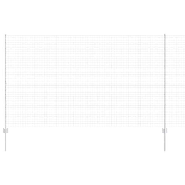 Geschweißter Drahtzaun mit 10 U-Posten Silber 1.4x10 m Stahl