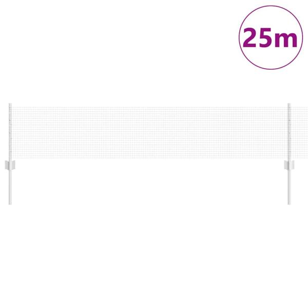 Feuerverzinkter Drahtzaun mit 11 U-Posts Silber 0,4x25 m Stahl