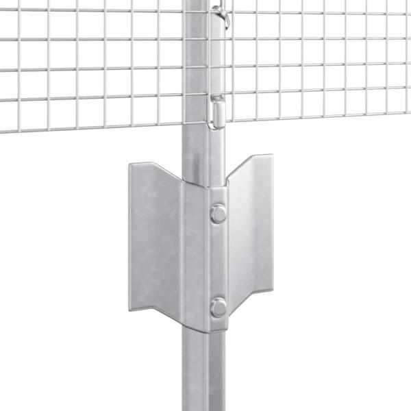 Schweißdrahtzaun mit 5 U-Pfosten Silber 0.6x25 m Stahl