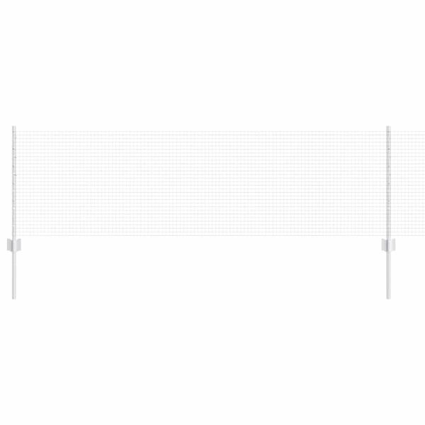 Schweißdrahtzaun mit 11 U-Pfosten Silber 0.6x25 m Stahl