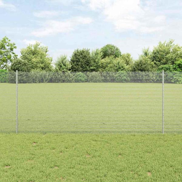 ARDEBO.de - Schweißdrahtzaun mit 22 U-Posts Silber 1x25 m Stahl