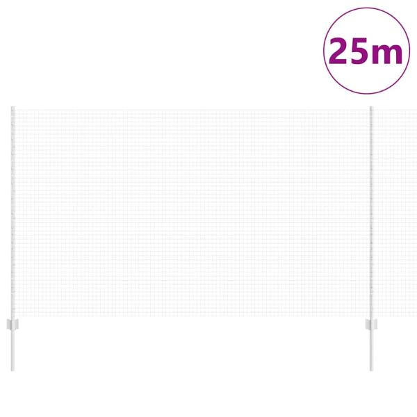 Schweißdrahtzaun mit 22 U-Posts Silber 1,4x25 m Stahl