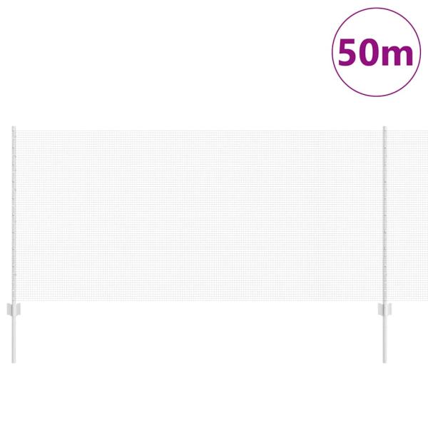 verzinkter Drahtzaun mit 44 U-Posts Silber 1x50 m Stahl