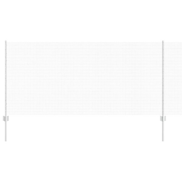 Geschweißter Drahtzaun mit 44 U-Pfosten Silber 1x50 m Stahl