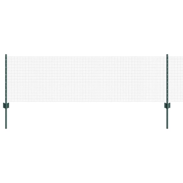 Geschweißter Drahtzaun mit 11 U-Pfosten Grün 0,6x25 m Stahl