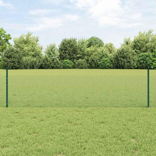 ARDEBO.de - Geschweißter Drahtzaun mit 22 U-Stangen Grün 0.5x50 m Stahl