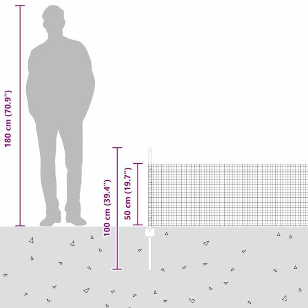 Geschweißter Drahtzaun mit 22 U-Stangen Grün 0.5x50 m Stahl