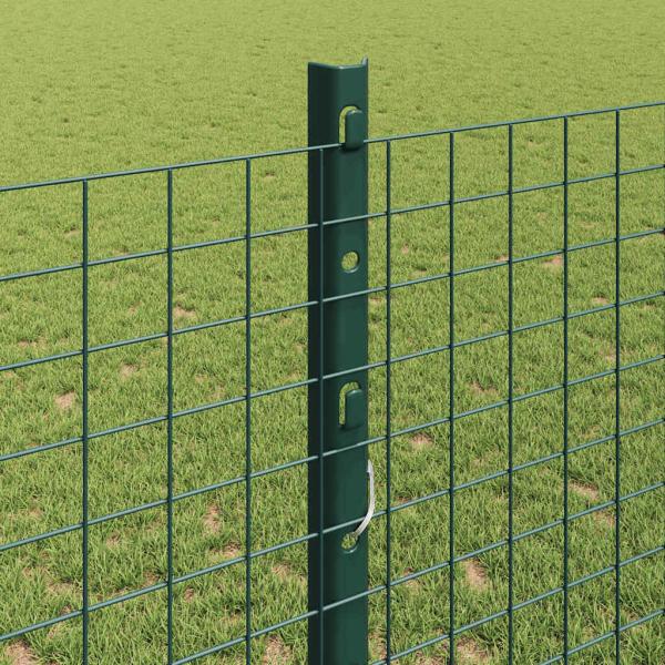 Geschweißter Drahtzaun mit 22 U-Posts Grün 1,2x50 m Stahl