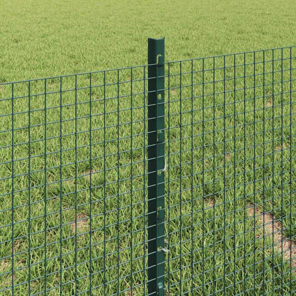 Geschweißter Drahtzaun mit 44 U-Pfosten Grün 0.4x100 m Stahl