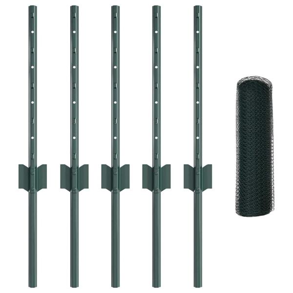 Sechseckiges Gartenzaun-Set Set von 2 Grün