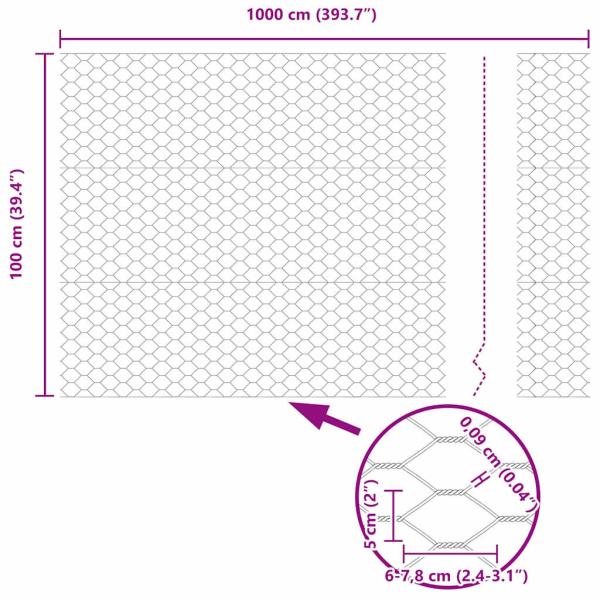 Zaunpfosten 5 Stück U-Profil Grün 100 cm Stahl, Sechseckzaun Grün 1x10 m Stahl