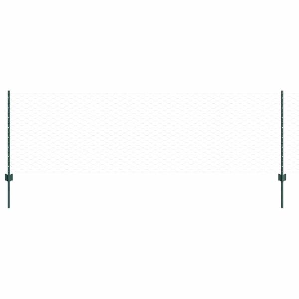 Zaunpfosten 11 Stück U-Kanal Grün 80 cm Stahl, Sechseckzaun Grün 0,8x100 m Stahl