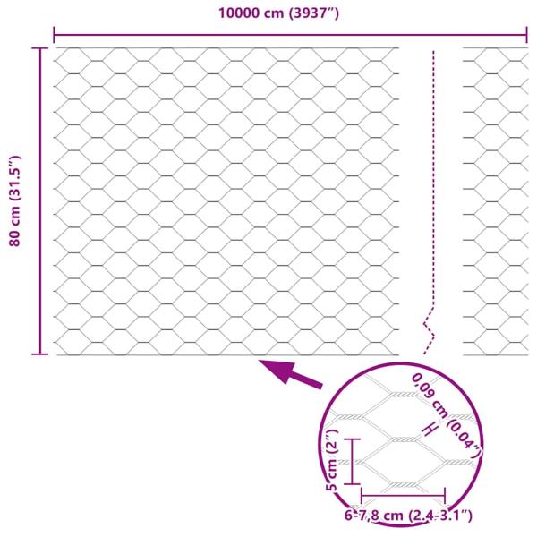Zaunpfosten 11 Stück U-Kanal Grün 80 cm Stahl, Sechseckzaun Grün 0,8x100 m Stahl
