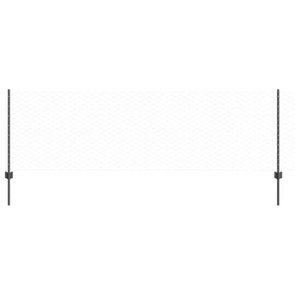 Zaunpfosten 11 Stück U-Profil Grau 80 cm Stahl, Sechseckzaun Grau 0,8x25 m Stahl