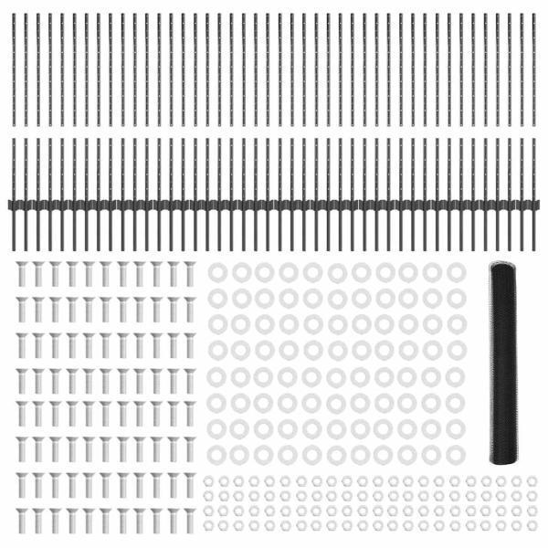 Zaunpfosten 22 Stück U-Profil Grau 100 cm Stahl, Sechseckzaun Grau 1x100 m Stahl
