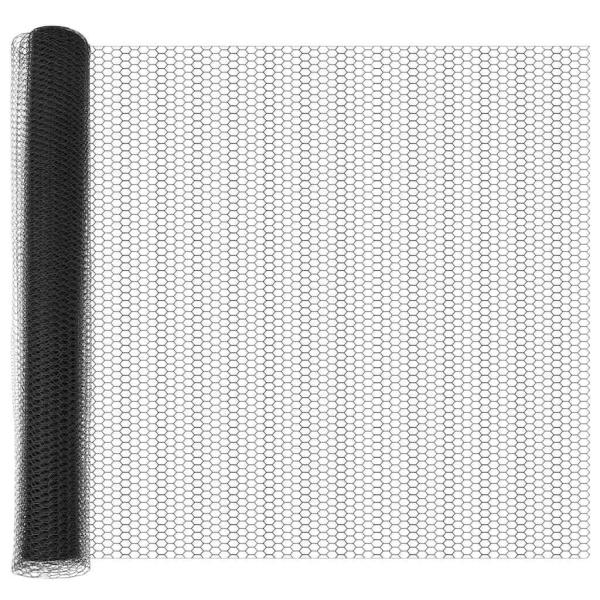 Zaunpfosten 22 Stück U-Profil Grau 100 cm Stahl, Sechseckzaun Grau 1x100 m Stahl