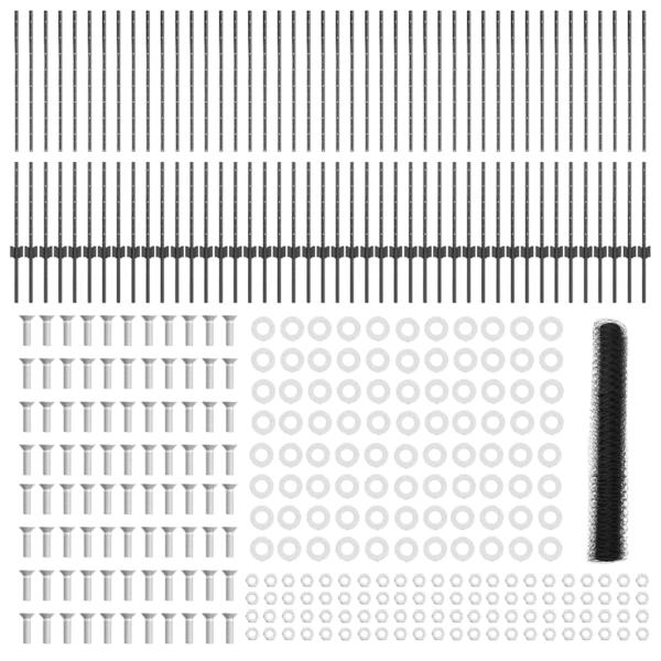 Zaunpfosten 22 Stück U-Kanal Grau 120 cm Stahl, Sechseckzaun Grau 1,2x100 m Stahl